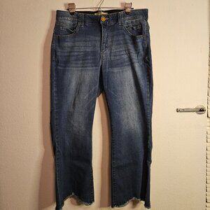 Distressed Hem Straight Leg Jeans